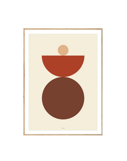 Abstract Shapes Vintage Red